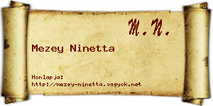 Mezey Ninetta névjegykártya